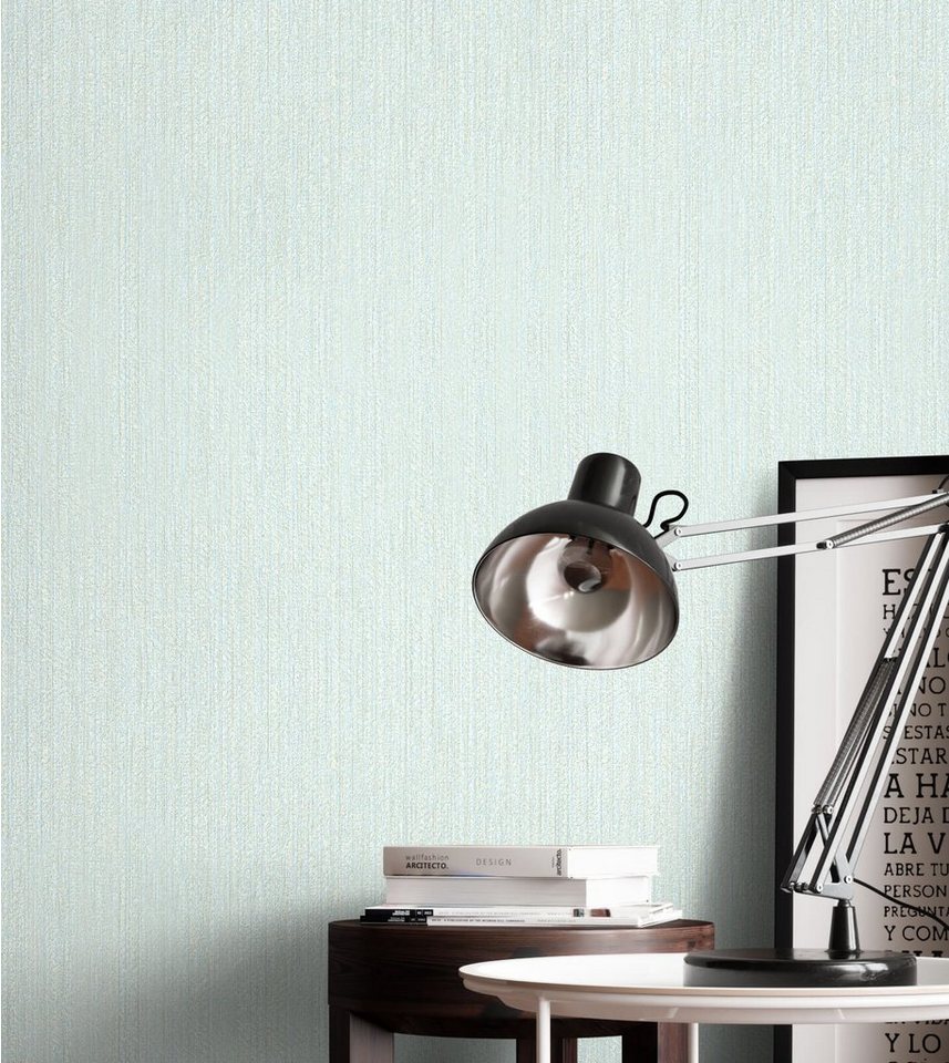 Newroom Vliestapete, Blau Tapete Uni Struktur - Einfarbig Grau Modern Weboptik Unifarbe für Wohnzimmer Schlafzimmer Küche von Newroom