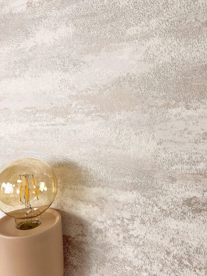 Newroom Vliestapete, Braun Tapete Modern Putzoptik - Betonoptik Betonwand Beige Weiß Industrial Bauhaus Beton Zement für Schlafzimmer Wohnzimmer Küche von Newroom