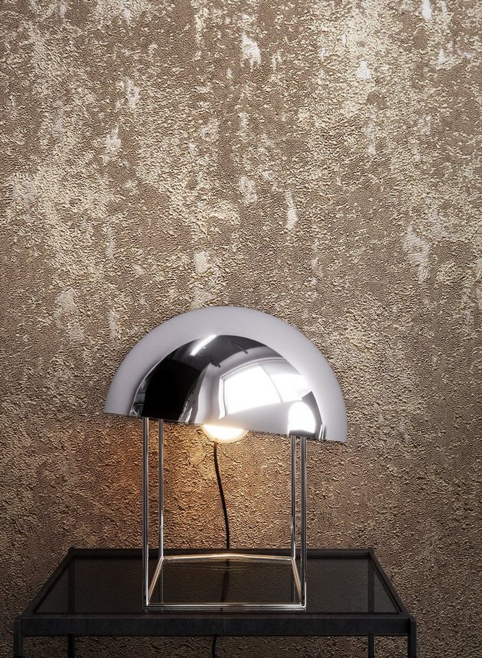 Newroom Vliestapete, Braun Tapete Uni Leicht Glänzend - Beton Gold Silber Betontapete Betonoptik Putzoptik Modern Industrial für Wohnzimmer Schlafzimmer Küche Newroom Vliestapete, Braun Tapete Uni Leicht Glänzend - Beton Gold Silber Betontapete Betonoptik Putzoptik Modern Industrial für Wohnzimmer Schlafzimmer Küche von Newroom