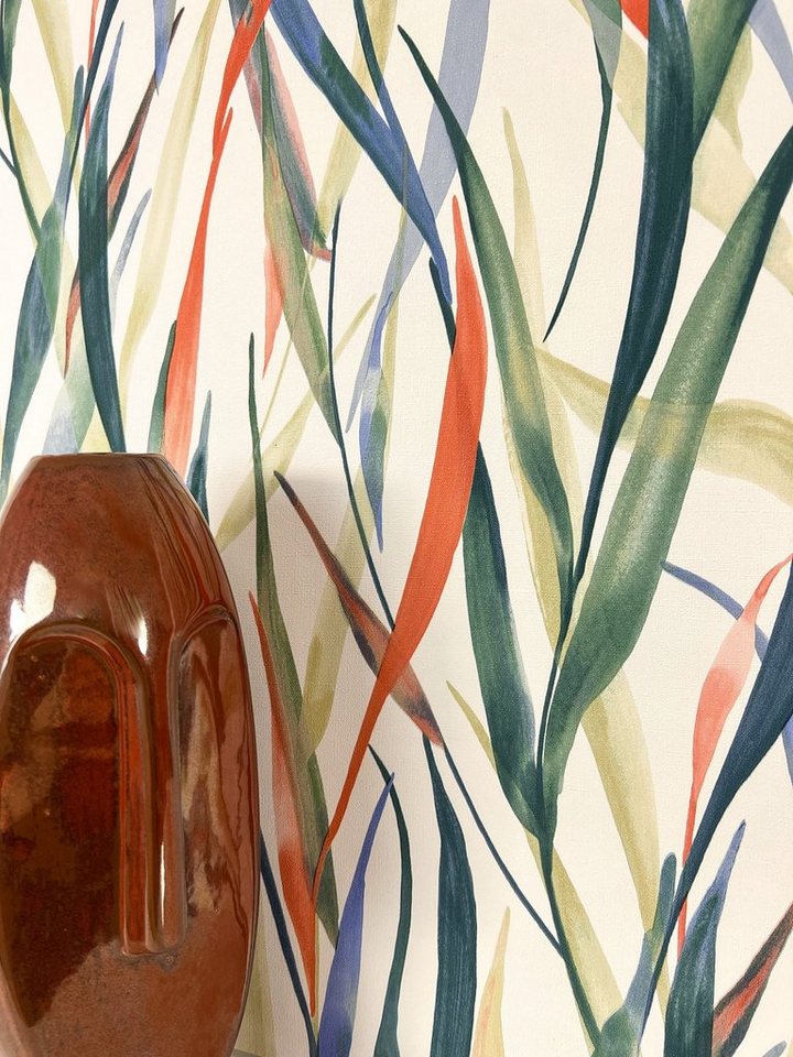 Newroom Vliestapete, Bunt Tapete Modern Pflanzen - Mustertapete Natur Dunkelgrün Rot Tropisch Floral Grashalme Gräser für Wohnzimmer Schlafzimmer Küche Newroom Vliestapete, Bunt Tapete Modern Pflanzen - Mustertapete Natur Dunkelgrün Rot Tropisch Floral Grashalme Gräser für Wohnzimmer Schlafzimmer Küche von Newroom