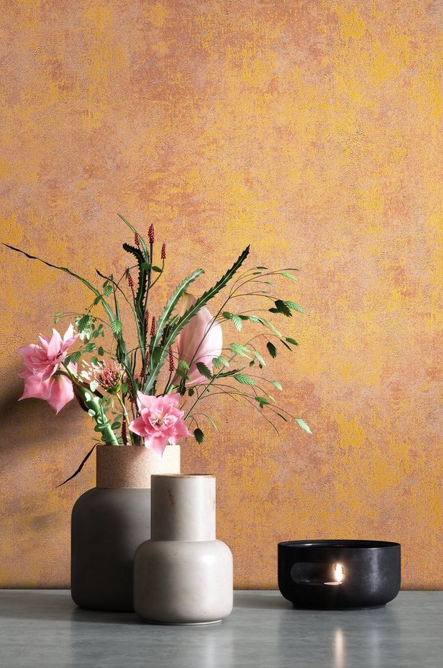 Newroom Vliestapete, Orange Tapete Leicht Glänzend Modern - Uni Einfarbig Braun Bronze Struktur Schlicht für Schlafzimmer Wohnzimmer Küche Newroom Vliestapete, Orange Tapete Leicht Glänzend Modern - Uni Einfarbig Braun Bronze Struktur Schlicht für Schlafzimmer Wohnzimmer Küche von Newroom
