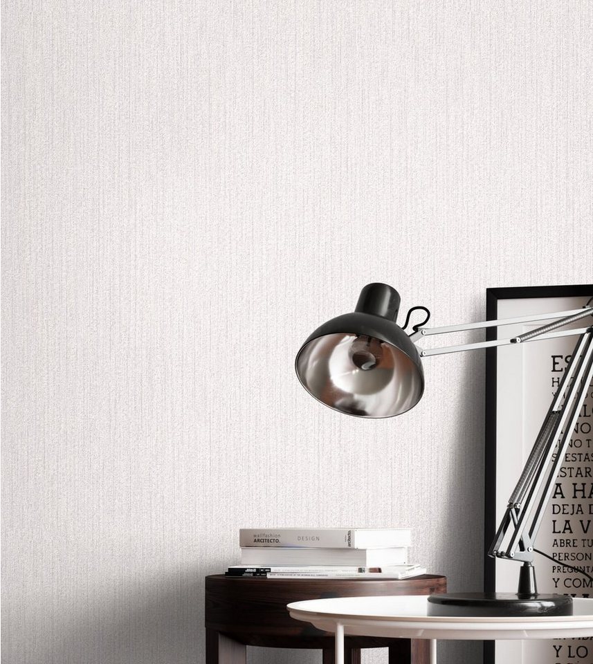 Newroom Vliestapete, Weiß Tapete Uni Struktur - Einfarbig Grau Modern Weboptik Unifarbe für Wohnzimmer Schlafzimmer Küche von Newroom