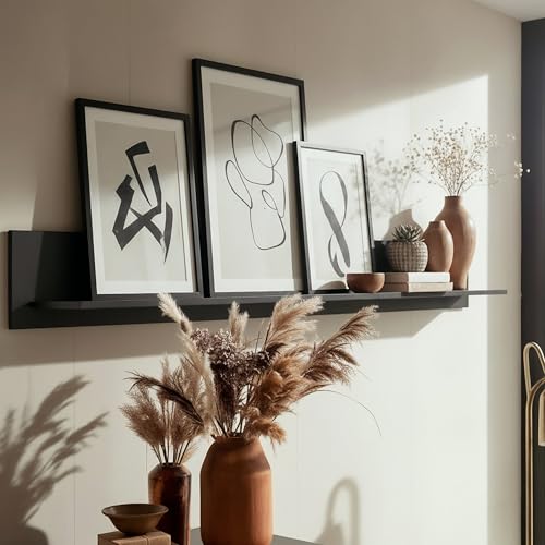 Newroom Wandboard Holz Grau Matt Wandregal Modern - 160x20x20 cm (BxHxT) - Regalboard Ablageboard - Wohnzimmer Schlafzimmer Flur von Newroom