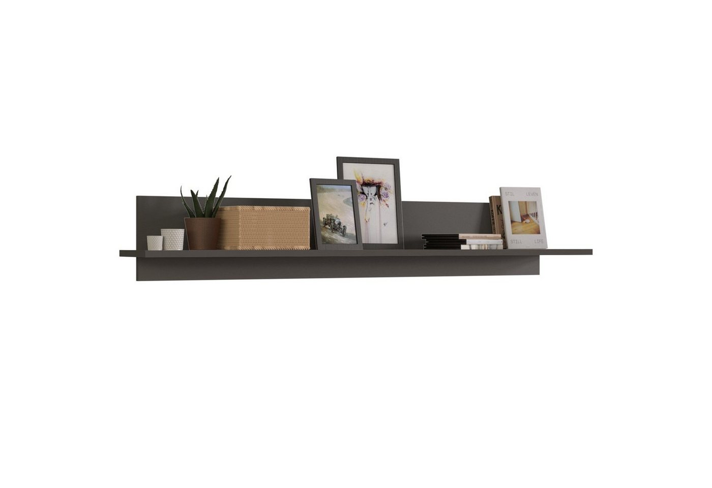 Newroom Wandboard Lianne, Wandboard Grau Eiche Modern Wandregal Bücherregal Wohnzimmer von Newroom