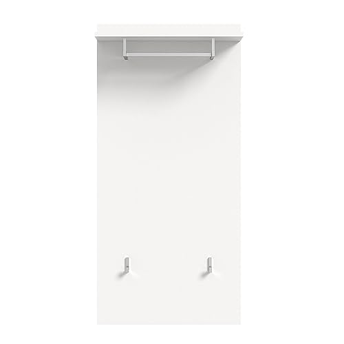 Newroom Wandpaneel weiß Hochglanz Garderobenpaneel Modern Elegant - 55x114x28 cm (BxHxT) - Wandgarderobe Garderobe - [Prenix.six] Flur Diele von Newroom