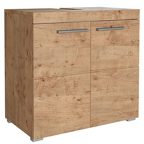 Newroom Waschbeckenunterschrank Wildeiche mit viel Stauraum - 60x56x34 cm (BxHxT) - Badezimmer Unterschrank Badezimmerschrank Badezimmermöbel Badunterschrank - [Trinity.Seven] von Newroom
