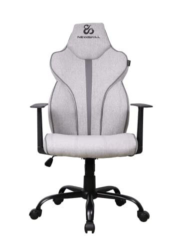 NEWSKILL Professioneller Gaming-Stuhl Fafnir, atmungsaktives Gewebe, neigbar und höhenverstellbar, ergonomisch Kolbengas Klasse 4, bis 150 kg, verstärkte Metallbasis, Gamerstuhl, Farbe Grau und Weiß, von Newskill