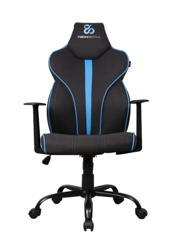 NEWSKILL Professioneller Gaming-Stuhl Fafnir, atmungsaktives Gewebe, neigbar und höhenverstellbar, ergonomisch, Kolbengas Klasse 4, bis 150 kg, verstärktes Metall, Gamerstuhl, Schwarz und Blau von Newskill