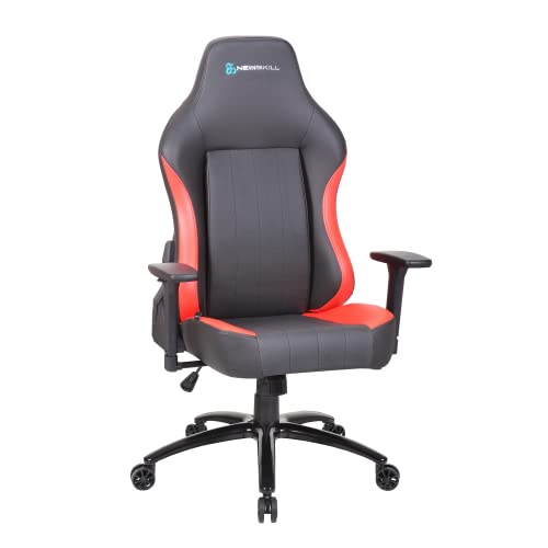 Newskill Akeron Professioneller Gaming-Stuhl mit verstärktem Stahlrahmen (Schaukelsystem, Neigung bis 180 Grad, 3D-Armlehnen) Rot von Newskill