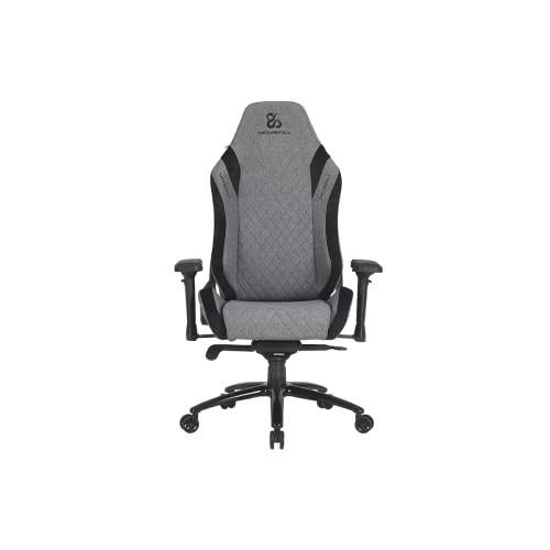 Newskill Neith Zephyr Ergonomischer Gaming-Stuhl aus Stoff mit 4D-Armlehnen, 180 Grad verstellbare Rückenlehne, inklusive Lendenkissen und Nackenkissen, erhältlich in 8 Farben, Schwarz-Grau von Newskill