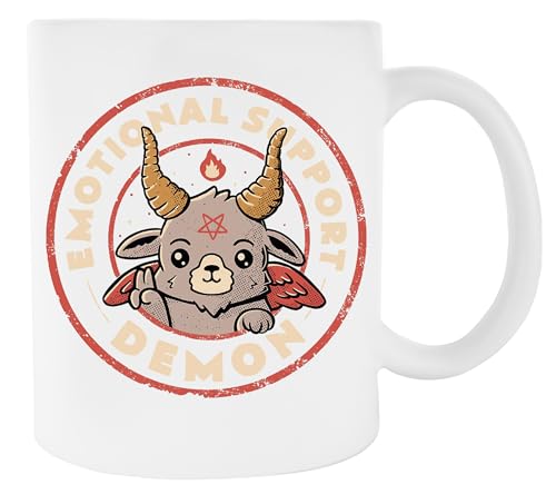 Emotional Support Demon Weißer Keramikbecher Für Kaffeetasse Für Tee von Newtee