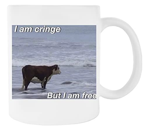 I Am Cringe But I Am Free Weißer Keramikbecher Für Kaffeetasse Für Tee von Newtee