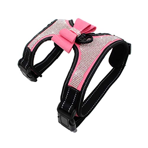Newtensina Fliegen Hundegeschirr mit Diamante - Rosa - L Newtensina Fliegen Hundegeschirr mit Diamante - Rosa - L von Newtensina