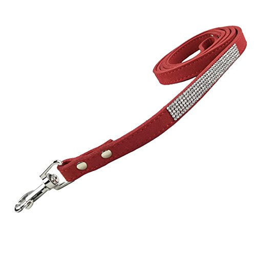 Newtensina Haustiere Leinen Wildleder weiche Welpen Leine Hundeleine mit Diamante für Hunde - 4ft von Newtensina