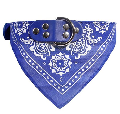 Newtensina Mode Hundebandana Halsband HundeHalsband Junge Mittel Bandana Hündchen Bandana mit Halsband für Hunde - Deep Blue - XXL von Newtensina