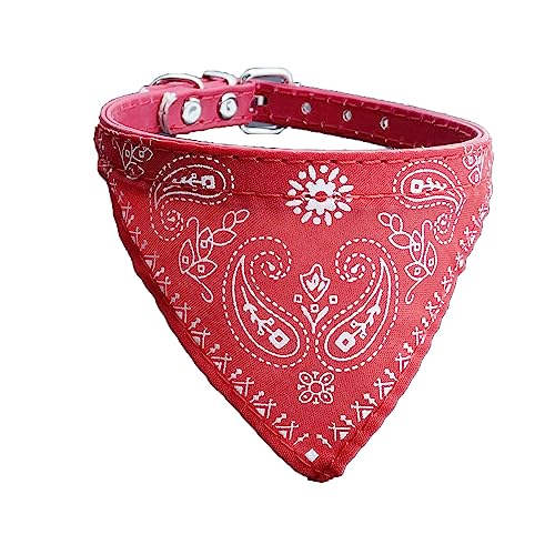 Newtensina Mode Hundebandana Halsband HundeHalsband Junge Mittel Bandana Hündchen Bandana mit Halsband für Hunde - Red - S von Newtensina