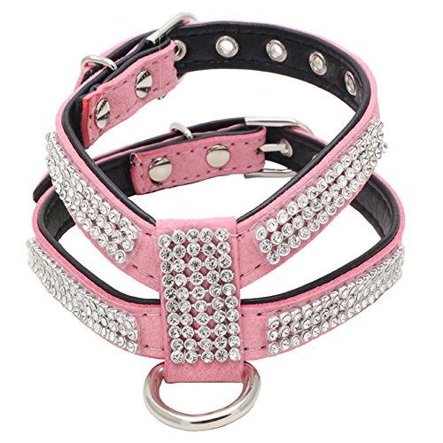 Newtensina Mode Hundegeschirr mit Diamantes Nettes Mädchen Bling Kleiner Hundegeschirr von Newtensina