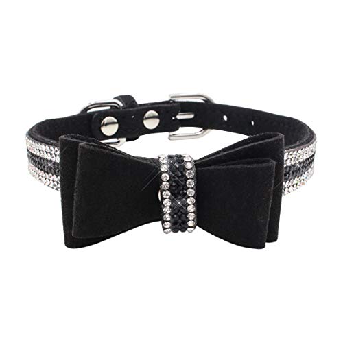 Newtensina Weich Flieges Hundehalsband Süß Flieges Halsband mit Diamant für Hunde Katzen - Black - XS von Newtensina