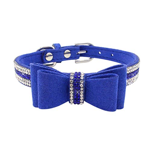 Newtensina Weich Flieges Hundehalsband Süß Flieges Halsband mit Diamant für Hunde Katzen - Blue - M von Newtensina