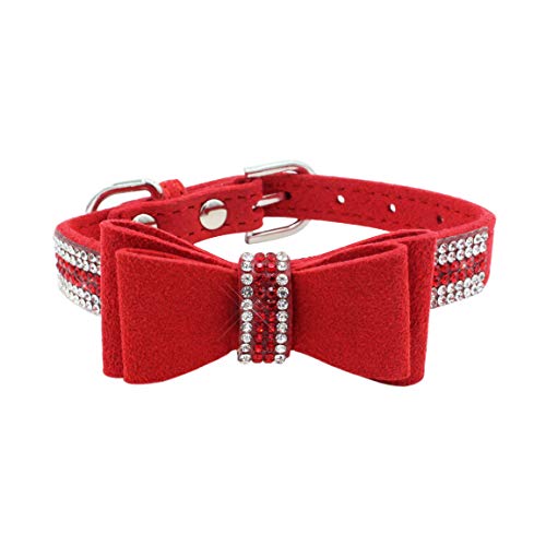 Newtensina Weich Flieges Hundehalsband Süß Flieges Halsband mit Diamant für Hunde Katzen - Red - M von Newtensina