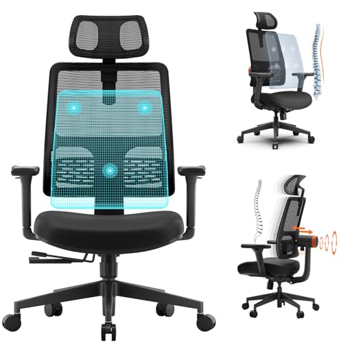 Newtral Bürostuhl, Ergonomischer Schreibtischstuhl,Computerstuhl, 4D Armlehnen,verstellbare Lendenstütze und Kopfstütze belastbar, Tiefe, 96 ° - 126 ° Sich,höhenverstellbar bis, 200 kg von Newtral