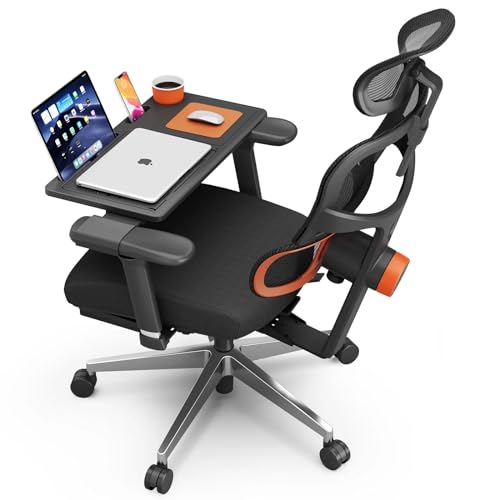 Newtral Ergonomischer Bürostuhl mit Fußstütze – Schreibtischstuhl mit hoher Rückenlehne, einzigartiger Verstellbarer, Neigungsfunktion, 4D Armlehnen (Double Back, with Fußstütze) von Newtral