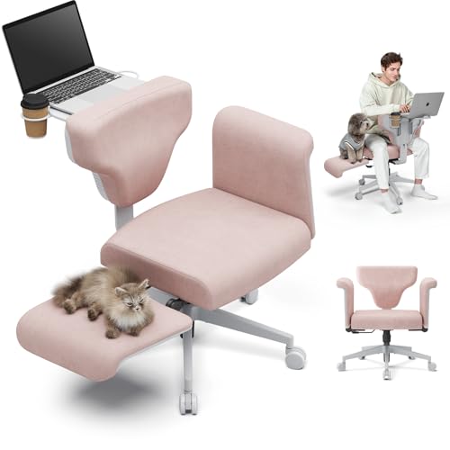 Newtral FX-FB Bürostuhl mit Armlehne Verstellbar, Schreibtischstuhl Ergonomisch Drehstuhl mit Rollen, Schneidersitz Stuhl für Schminktisch Büro, Criss Cross Office Chair mit Laptop Ständer Newtral FX-FB Bürostuhl mit Armlehne Verstellbar, Schreibtischstuhl Ergonomisch Drehstuhl mit Rollen, Schneidersitz Stuhl für Schminktisch Büro, Criss Cross Office Chair mit Laptop Ständer von Newtral
