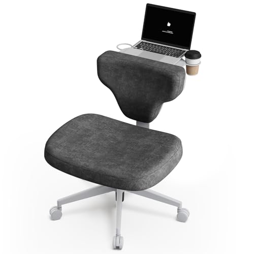 Newtral FX-FP Bürostuhl ohne Armlehne, Schreibtischstuhl Ergonomisch Drehstuhl mit Rollen, Schneidersitz Schminktisch Stuhl mit Breite Sitzfläche, Criss Cross Office Chair mit Laptop Ständer (Schwarz) Newtral FX-FP Bürostuhl ohne Armlehne, Schreibtischstuhl Ergonomisch Drehstuhl mit Rollen, Schneidersitz Schminktisch Stuhl mit Breite Sitzfläche, Criss Cross Office Chair mit Laptop Ständer (Schwarz) von Newtral