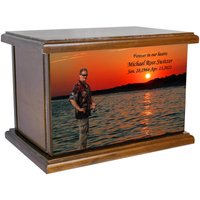 Benutzerdefinierte Foto Angeln Feuerbestattung Urne, Personalisierte Holz Gone Beerdigung Urne Für Erwachsene von Newworldaccents
