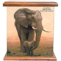 Elefanten Familie Feuerbestattung Urne, Holz Beerdigung Urne Mit Personalisierung von Newworldaccents