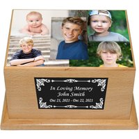 Foto Kremation Urne, Holz Baby, Kleinkind Und Kinder Urne Mit Individueller Gravur von Newworldaccents