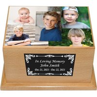 Foto Kremation Urne, Holz Baby, Kleinkind Und Kinder Urne Mit Individueller Gravur von Newworldaccents