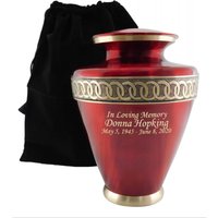 Rote Kremation Urne, Messing Adult Memorial Esche Trauer Urne Mit Personalisierung von Newworldaccents