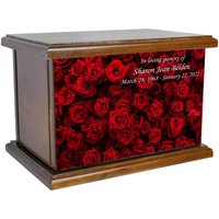 Rote Rosen Kremation Urne, Holz Beerdigung Liebe, Freundschaft Urne Mit Individueller Personalisierung von Newworldaccents