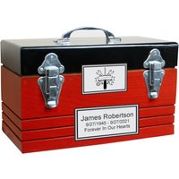 Rote Toolbox Urne Mit Personalisierter Plakette, Gedenkstätte Für Tischler, Mechaniker-Handwerker Und Handwerker von Newworldaccents
