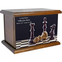 Schach Einäscherung Urne, Personalisierte Schachbrett Holz Sport Beerdigung Urne Für Erwachsene von Newworldaccents