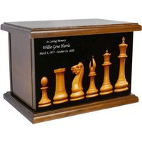 Schachliebhaber Feuerbestattung Urne, Personalisierte Schachspiel Holz Sport Beerdigung Urne Für Erwachsene von Newworldaccents