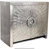 Weißmetall/Neusilber Design Sideboard Nickel , Geschnitzte Kommode von NewyorkhomeDesign