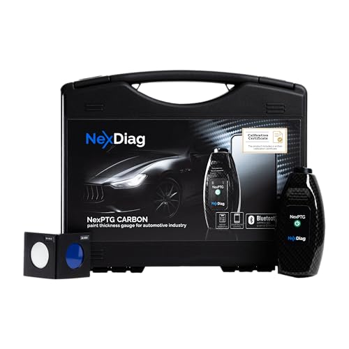 NexPTG Pro Carbon + Zertifikat Lackschichtmesser mit iOS- und Android-App | Professionelles Lackdickenmessgerät für Autos | Kugelsonde | Lackschichtmessung NexPTG Pro Carbon + Zertifikat Lackschichtmesser mit iOS- und Android-App | Professionelles Lackdickenmessgerät für Autos | Kugelsonde | Lackschichtmessung von NexDiag