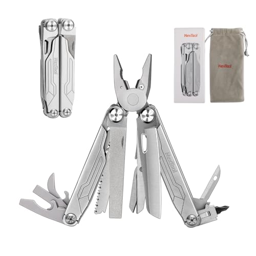 NexTool Captain Muiltool [19 IN 1] Multitools Stainless Steel Pocket Knife with 19 Practical Tools | Multitool Werkzeug mit Taschenmesser, Schraubendreher, Schere| Camping Zubehör, Geschenk für Männer von NexTool