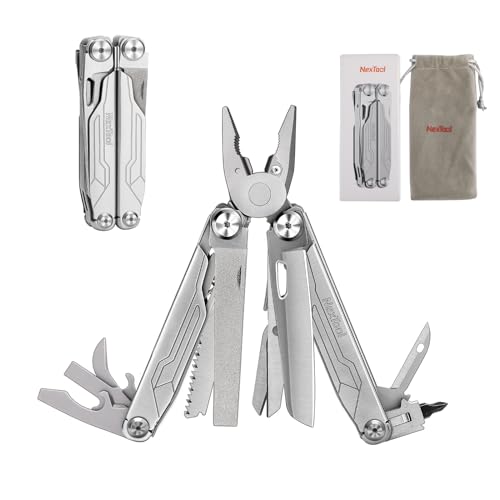 NexTool Muiltool, Multifunktionszange, 19 IN 1 Multitool Werkzeug mit Zange Klappmesser, Schraubendreher, Schere, Multi-Tool Multifunktion, Stainless Steel Camping Zubehör, Geschenk für Männer von NEXTOOL