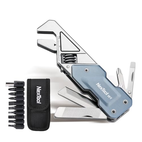 NexTool MultiTool, 6 IN 1 Rollgabelschlüssel Multitool Werkzeug Multi Tool Faltbare Zange mit Nylontasche, 9 Schraubendreher Bits, Multitools Geschenke für Männer, Gadgets für Männer, Camping Zubehör von NexTool