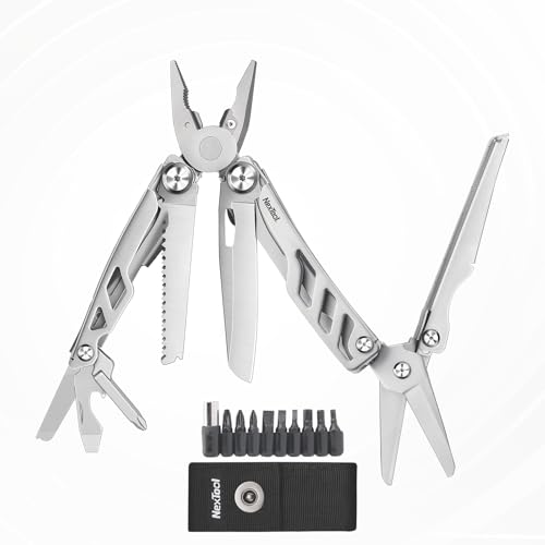 NexTool Multitool,Flagship Max 14 in 1 Multi Tool Zange mit 80Cr14Mov Taschenmesser,2 Sicherheitsschlösser und Schere,Multiwerkzeug EDC Multitool Werkzeug für Camping, Multi Tool Männer Geschenke von NEXTOOL