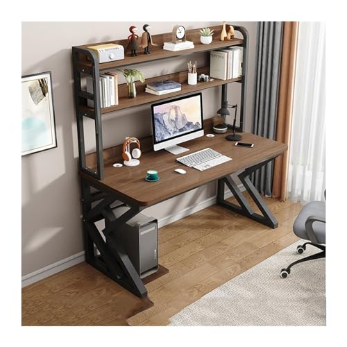Computertisch PC-Tisch, Desktop, Heimschreibtisch, Hutch, All-in-One-Tisch, Combo Hole Board, Arbeitszimmer, Gaming-Tisch, Schlafzimmer, Büroschreibtisch Schreibtisch für Homeoffice(Bruin,80x60x170cm) von NexaGeniX