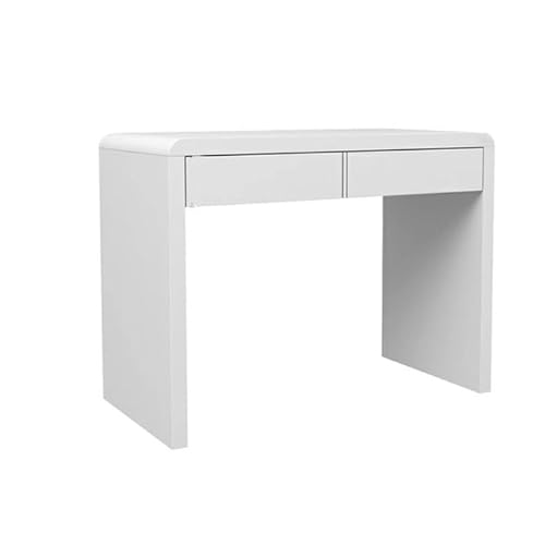 Computertisch Schreibtisch for Zuhause, Schlafzimmer, Schminktisch, weißer Schreibtisch, moderner, minimalistischer Frisiertisch mit Doppelschubladen, PC-Tisch Schreibtisch für Homeoffice(70X50X75CM) von NexaGeniX