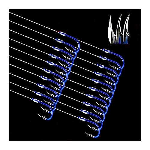 NexaGeniX Angelhaken 10 Paare/Beutel Stahl Angelhaken High Carbon Karpfen Haken Meerwasser Angeln Ansuo Linie Bindung Linie 45 cm Angelhaken Angelhaken-Set(7#) von NexaGeniX