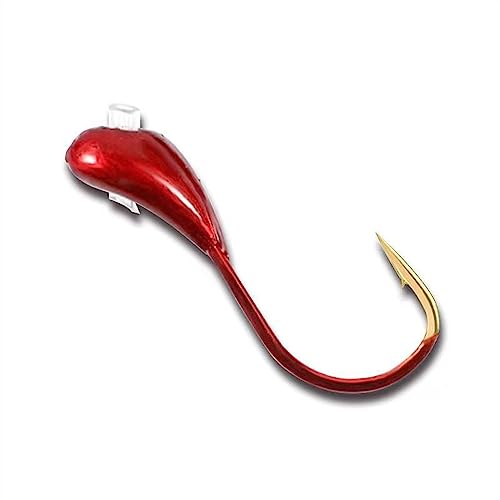 NexaGeniX Angelhaken 10 Pcs Angeln Stacheldraht Haken Rot Aufgeworfen Kopf Lebensechte Köder Köder Karpfen Angelhaken Angelgerät Zubehör 0,1#-0,8# Angelhaken-Set(7) von NexaGeniX