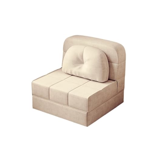 NexaGeniX Ausziehbares Schlafsofa Klappbares Schlafsofa, umwandelbares, Moderne Boden- und Futoncouch for Wohnzimmer/Heimbüro/Gästebetten/Wohnung/Loft im Obergeschoss(Khaki,100cm) von NexaGeniX