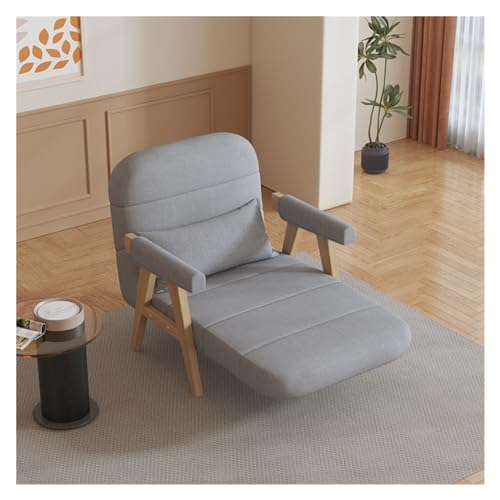NexaGeniX Ausziehbares Schlafsofa Schlafsofa, mit Armlehne, modernes Verstellbarer Rückenlehne, umwandelbare Sofas for Wohnzimmer, Büros, kleine Räume, Wohnungen(Light Grey,80cm) von NexaGeniX