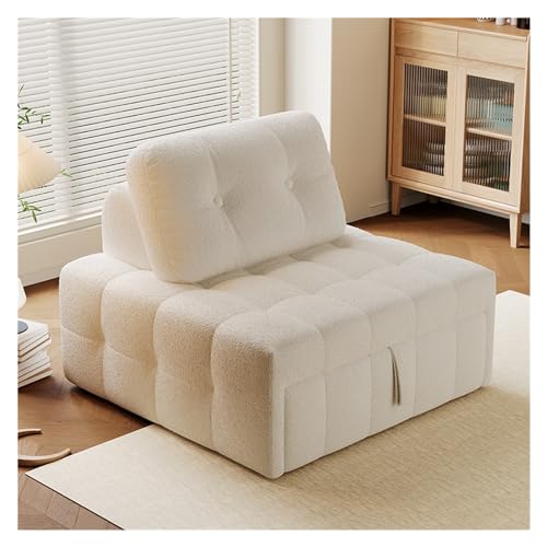 NexaGeniX Ausziehbares Schlafsofa Umwandelbares Klappschlafsofa – Schlafsessel mit Kissen, Schlafsesselbett for Wohnzimmer/Wohnheim/Gästenutzung/Heimbüro/Wohnung, Einzelbettgröße(Weiß,100cm) von NexaGeniX